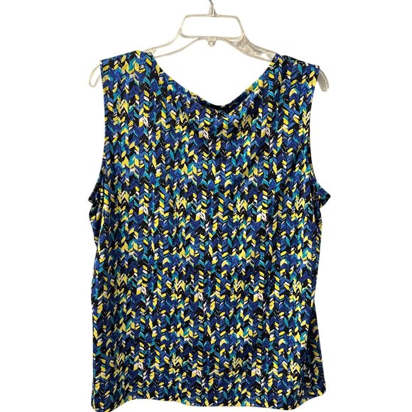 Jones Studio Womens Sleeveless Blouse Sz 1X green multi women blouse - Picture 11 of 12